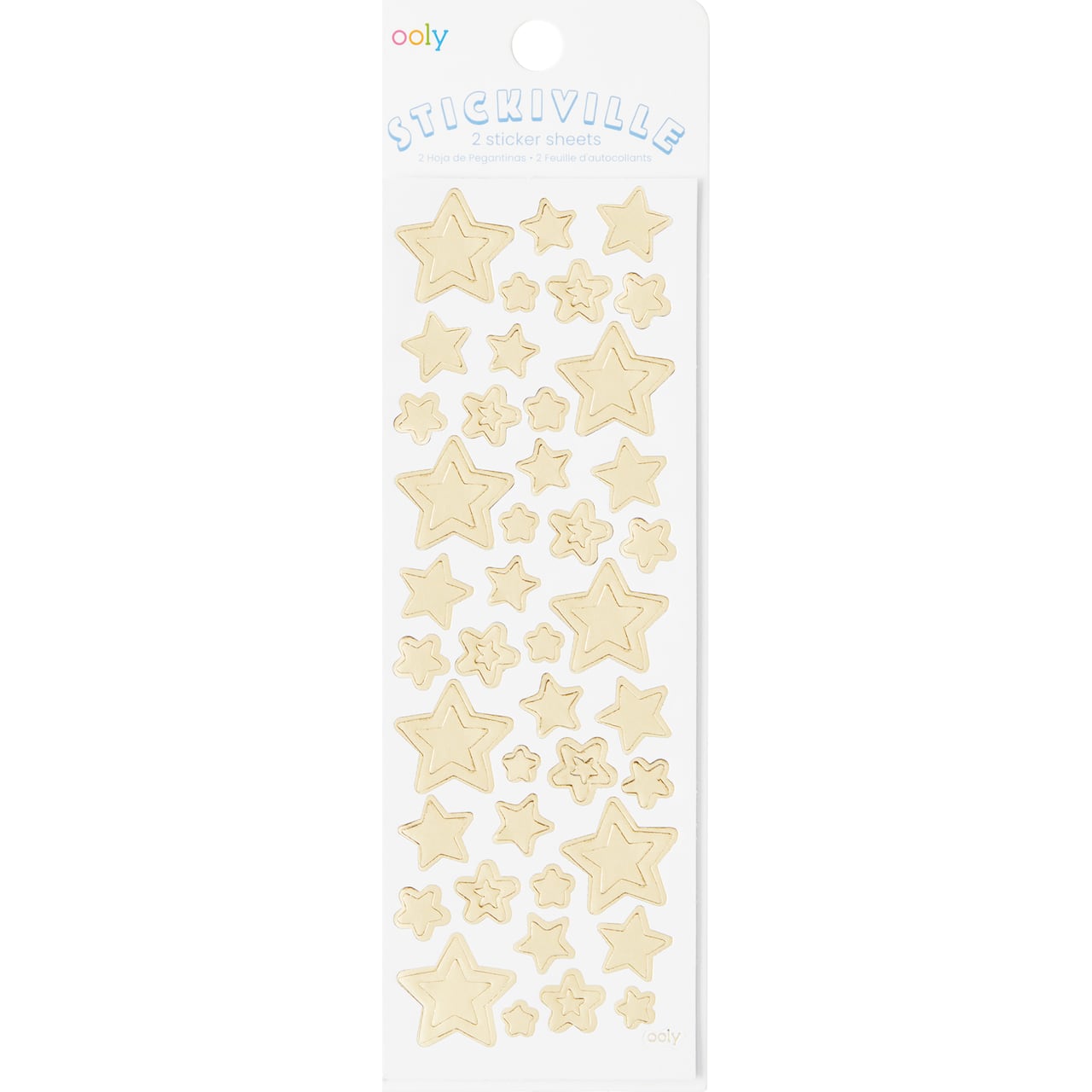 Ooly Stickiville Gold Foil Stars Skinny Sticker Sheet, 2ct.